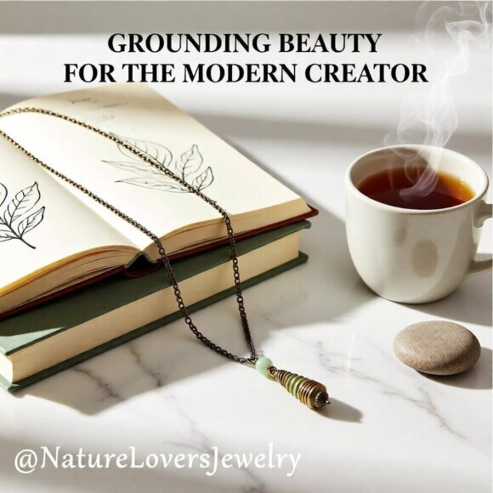 Earth Mother Sage Agate Pendant • Woodland Herbal Green Caged Teardrop Necklace